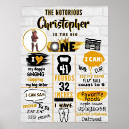 悪名高いワンヒップホップマイルストーンの最初の誕生日の写真 ポスター