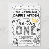 悪名高いワン誕生日招待状90sヒップホップ 招待状 (正面)