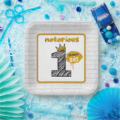 悪名高いワン|レトロ90のヒップホップ1st Birthday Pa ペーパープレート (パーティー)