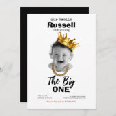 悪名高い1歳の誕生日フォト招待状 招待状 (正面/裏面)