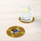 悪名高い | 写真カスタムヒップホップ金ゴールド記録 ラウンドペーパーコースター (インサイチュ)