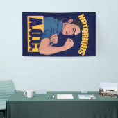 悪名高いAOCアレキサンドリア・オカシオ・コルテス・レトロ・ロージー 横断幕 (トレードショー)