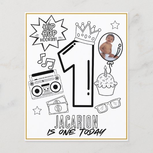 悪名高いONEヒップホップ1stバースデーカラーリングページ チラシ (正面)