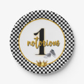 悪名高いOne|レトロ90のヒップホップ第1の誕生日 ペーパープレート (正面)