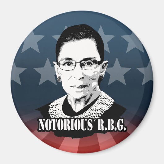 悪名高いR.B.G. - Ruth Bader Ginsburg マグネット (正面)