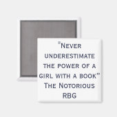 悪名高いRBGが決して過小評価しない引用文 マグネット (正面/裏面)