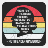 悪名高いRBGについて気にのために戦う スクエアシール (正面)