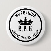 悪名高いRBGの反対意見は大きく抵抗する 缶バッジ (正面)