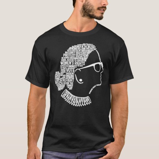 悪名高いRBGルスバダーギンズバーグ引用文フェミニスト Tシャツ (正面)