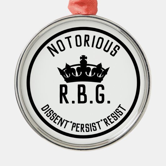 悪名高いRBG反対が根強い抵抗 メタルオーナメント (正面)