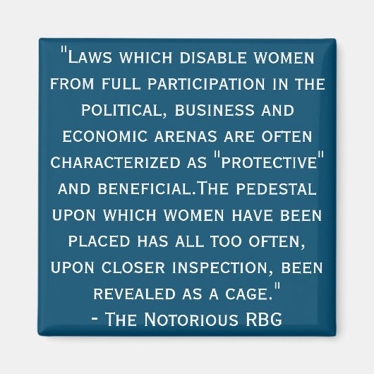 悪名高いRBG引用文磁石 マグネット (正面)