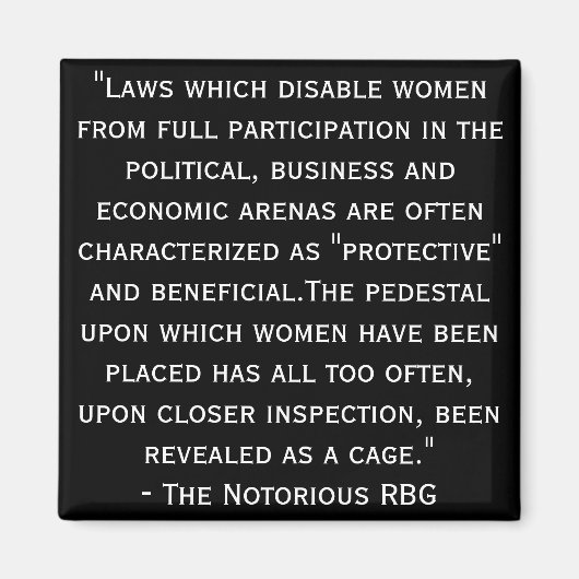 悪名高いRBG引用文磁石 マグネット (正面)