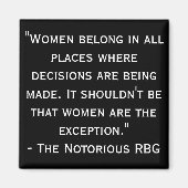 悪名高いRBG白黒引用文磁石 マグネット (正面)