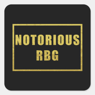 悪名高いRBG -金ゴールド&ブラックフェミニストトリビュート スクエアシール