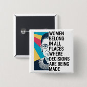 悪名高いRBG、SCOTUS、Ruth Bader Ginsburg引用文 缶バッジ (正面&裏面)