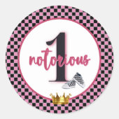 悪名高きワン| PINK 90のヒップホップ第1誕生日 ラウンドシール (正面)