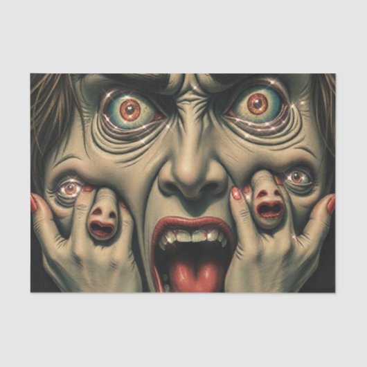 悪夢のような超現実的な顔 薄葉紙 (正面)