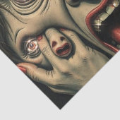 悪夢のような超現実的な顔 薄葉紙 (詳細)