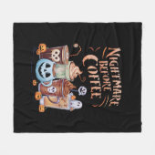 悪夢の前にカボチャのスパイスハロウィーン フリースブランケット (正面(横))