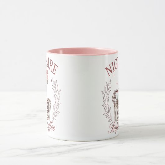 悪夢の前にコーヒースケルトンマグカップ – おもしろいコーヒー マグカップ (中央)