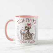 悪夢の前にコーヒースケルトンマグカップ – おもしろいコーヒー マグカップ (左)