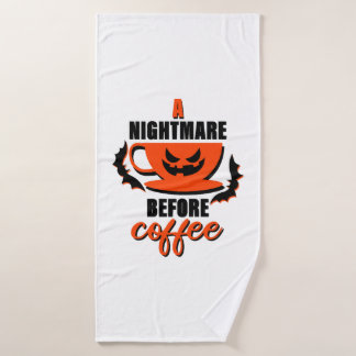 悪夢の前にコーヒー – ハロウィーン バスタオル