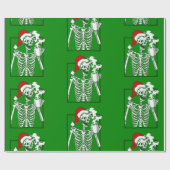 悪夢クリスマススケルトン飲みコーヒースカル ラッピングペーパー (フラット)