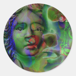 悪夢グリーンステッカー ラウンドシール