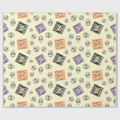 悪夢スカルシームレスハロウィンラッピング紙 ラッピングペーパー (フラット)