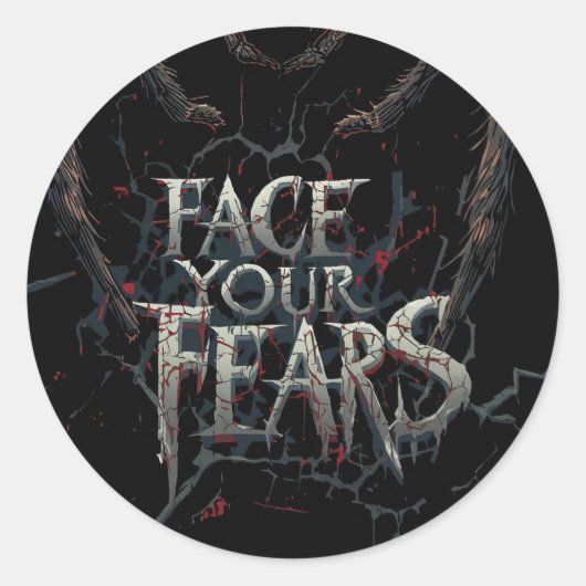 悪夢スパイダー – ダークホラーイラストレーション ラウンドシール (正面)