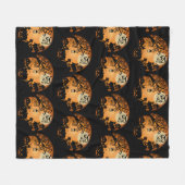 悪夢ハロウィーンカボチャグラフィックへようこそ フリースブランケット (正面(横))