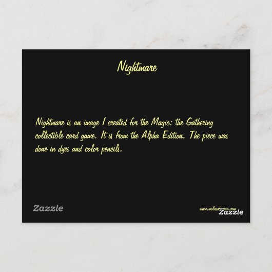 悪夢 ポストカード (裏面)