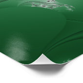 悪夢 |緑と白のフラクタルアート ポスター (コーナー)