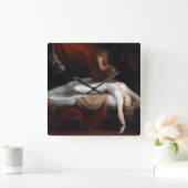 悪夢by Henry Fuseli Gothic Macabre Dark Art スクエア壁時計 (ホーム)