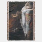 悪夢by Henry Fuseli Gothic Macabre Dark Art スローブランケット (正面縦)
