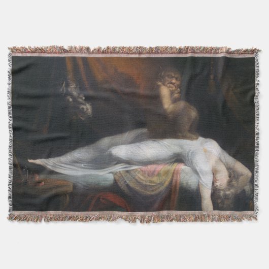 悪夢by Henry Fuseli Gothic Macabre Dark Art スローブランケット (正面)