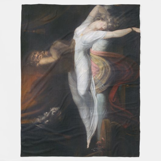 悪夢by Henry Fuseli Gothic Macabre Dark Art フリースブランケット (正面)
