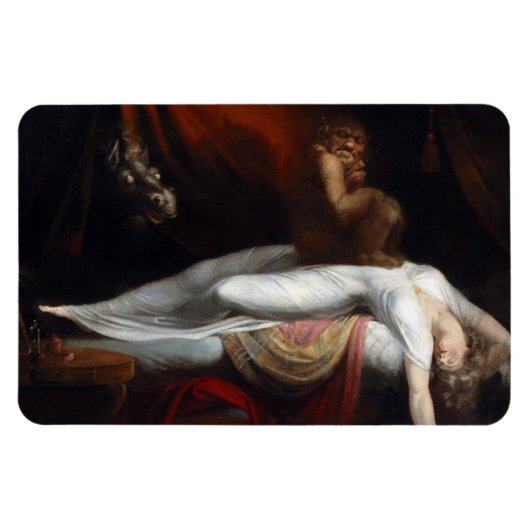 悪夢by Henry Fuseli Gothic Macabre Dark Art マグネット (横)