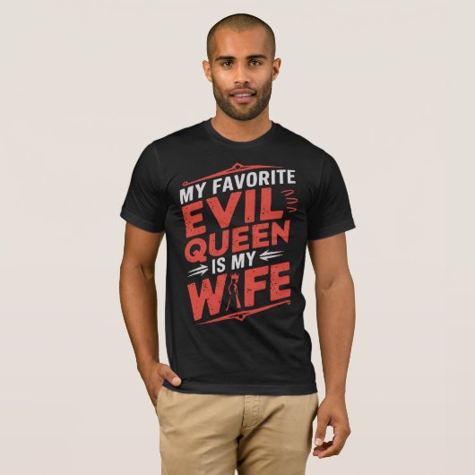 悪妻は悪女 - 結婚お笑いグッズ Tシャツ (正面フル)