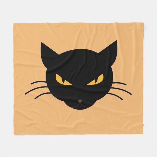 悪子猫 フリースブランケット (正面(横))