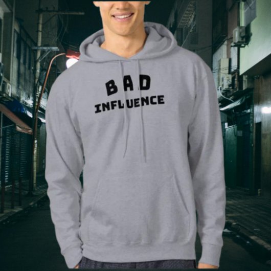 悪影響おもしろいタイポグラフィはっきりしたフード付きスウェットシャツ パーカ