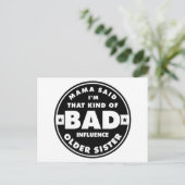 悪影響シスターシスターおもしろい引用文 ポストカード (スタンド正面)