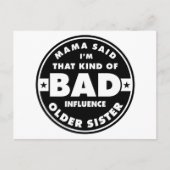 悪影響シスターシスターおもしろい引用文 ポストカード (正面)
