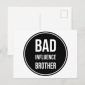 悪影響ブラザーおもしろいデザイン ポストカード (正面/裏面)