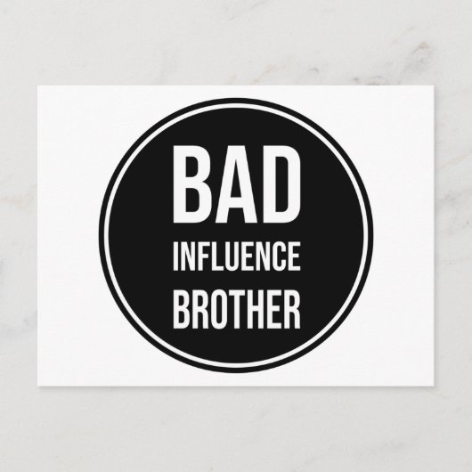 悪影響ブラザーおもしろいデザイン ポストカード (正面)