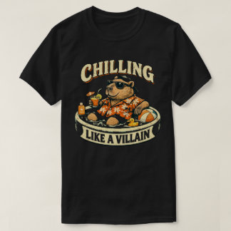 悪役のようにヒャッと楽しいクマのサマー・プール Tシャツ