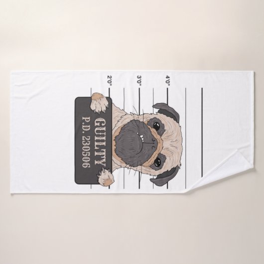 悪役の犬の犬の有罪のムグショット刑務所の囚人の凶悪犯 バスタオル (バスタオル)