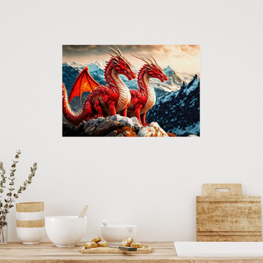 悪意に満ちた一対の竜 ポスター (キッチン)