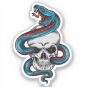 悪意に満ちた抱擁ヘビとスカル シール (正面)