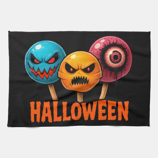 悪意のあるスイーツハロウィーン キッチンタオル (横)
